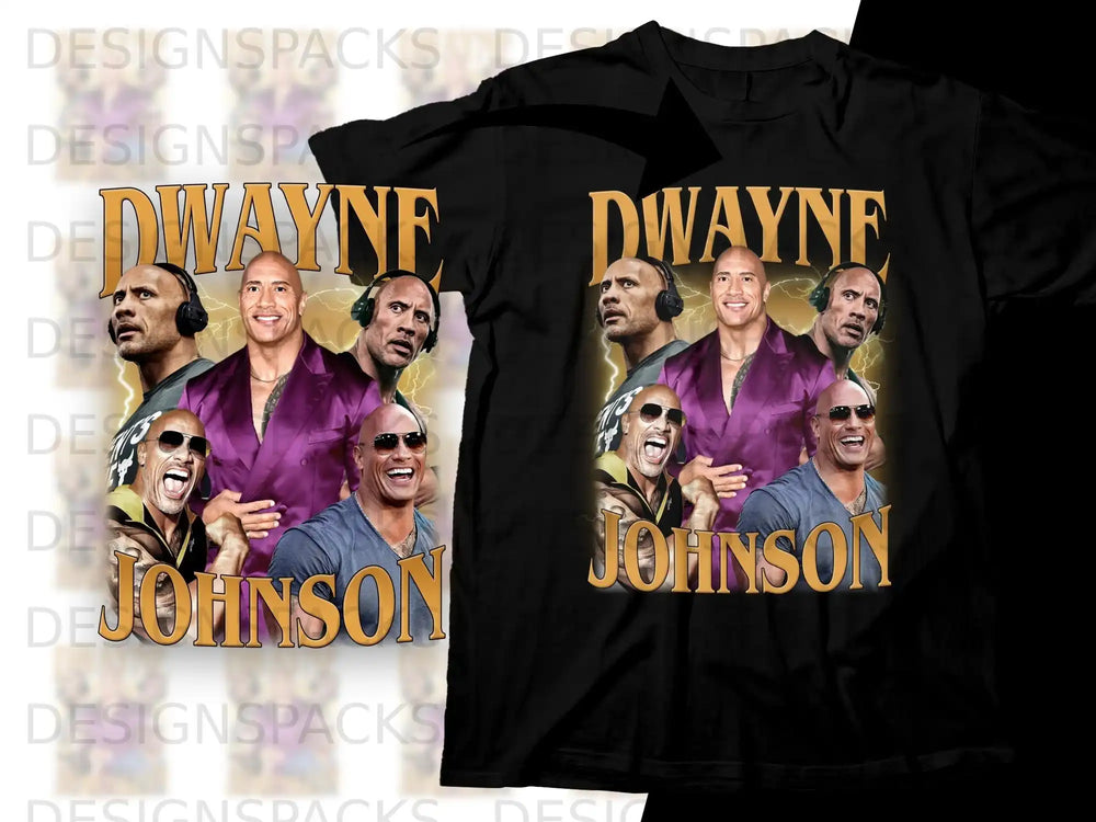 Dwayne Johnson t-shirt with his face on it.