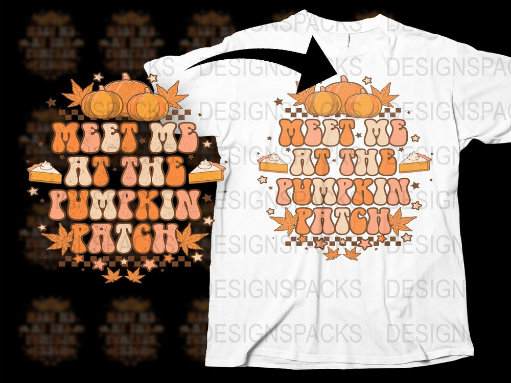 Meet Me at the Pumpkin Patch T-Shirt, Autumn Festival Graphic Tee, Fall Season Casual Wear, Halloween Inspired Design