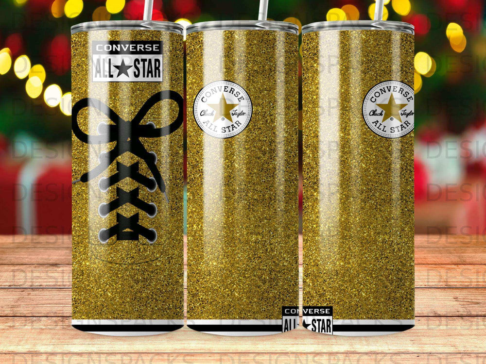 Converse All Star Shoelace Gold Glitter Tumbler product type