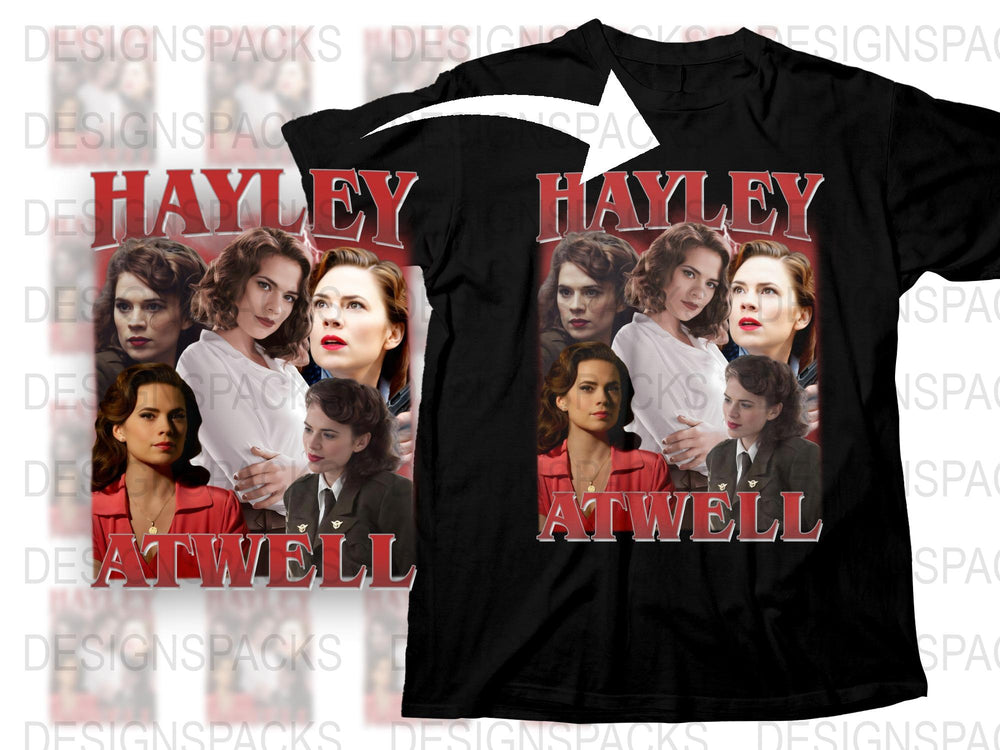 Hayley Atwell Inspired T-Shirt, Multiple Poses Design, Fan Apparel, Graphic Tee for Women and Men, Unique Gift Idea