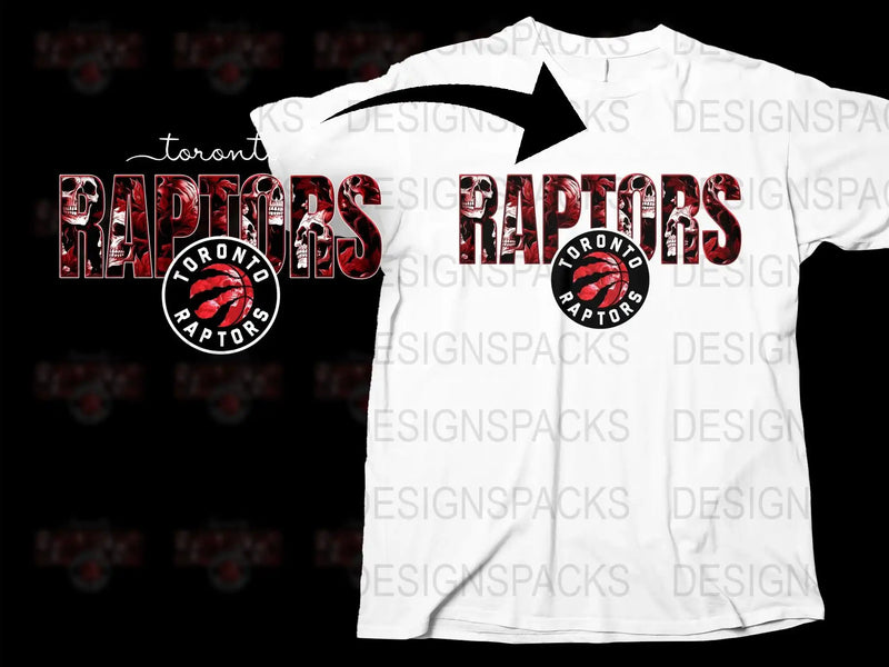 Toronto Raptors Graphic T-Shirt, Men's White Sports Tee, Basketball Team Logo Apparel