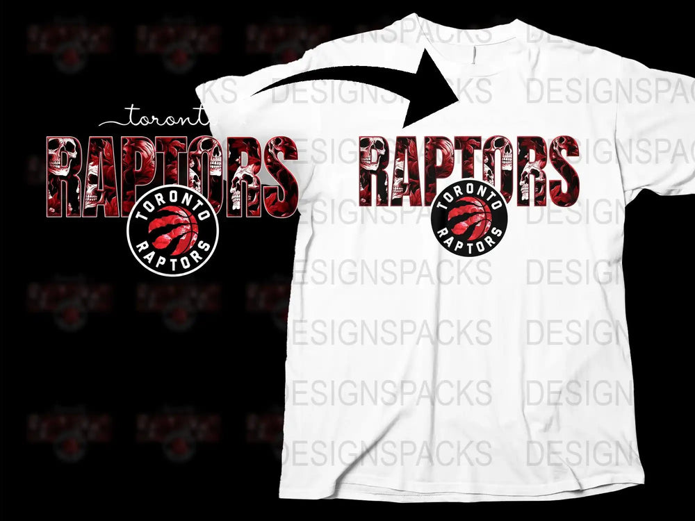 Toronto Raptors Graphic T-Shirt, Men's White Sports Tee, Basketball Team Logo Apparel