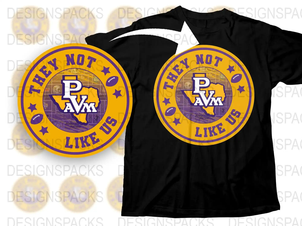 Trendy Graphic T-Shirt, Purple and Yellow 'They Not Like Us' Motif, Casual Streetwear Tee