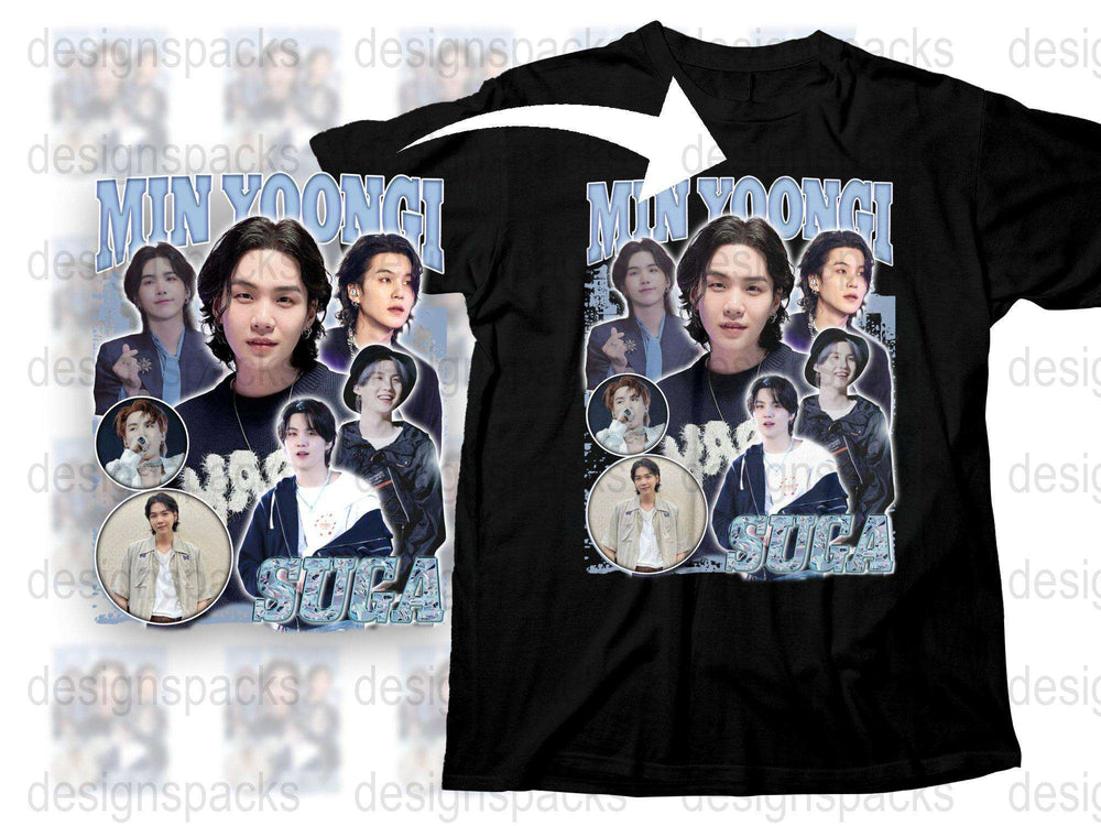 Min Yoongi SUGA BTS Fan T-Shirt, K-Pop Idol Graphic Tee, Unisex Music Merchandise, Gift for BTS Army
