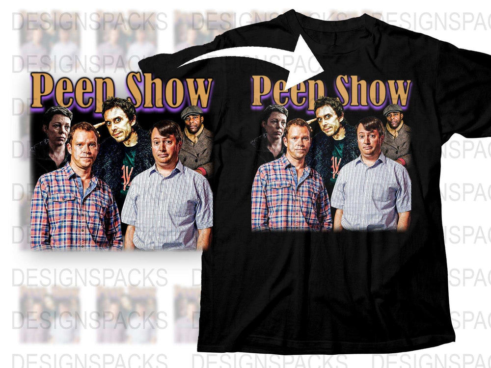 Peep Show TV Series Graphic T-Shirt, British Comedy Show Fan Merch, Unique Gift Idea, Unisex Cotton Tee