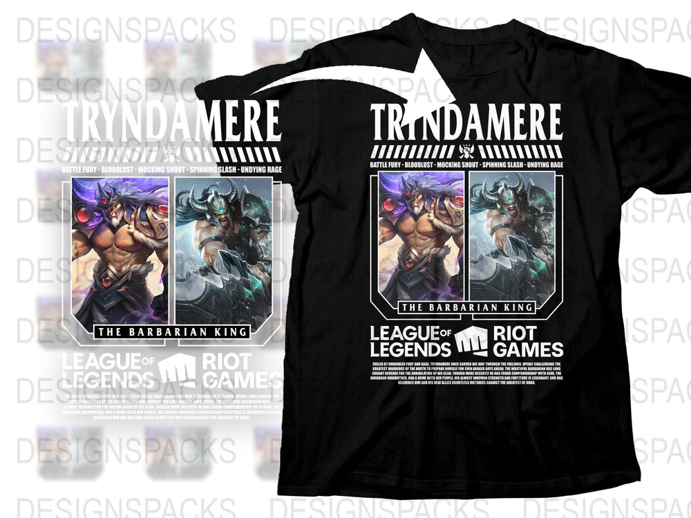 League of Legends Trindamere T-Shirt, The Barbarian King Graphic Tee, Riot Games Merchandise