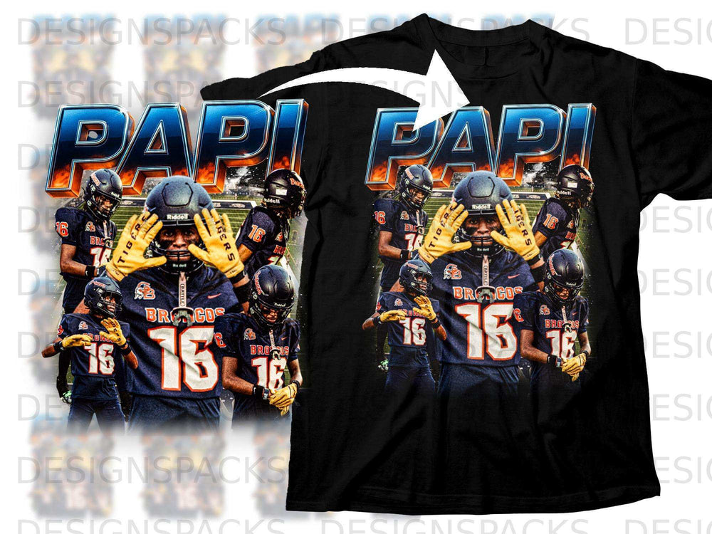 PAPI Broncos 16 Custom Sports Design T-Shirt