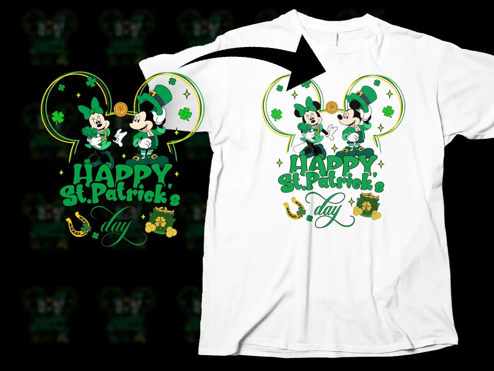 Happy St Patricks Day Mickey Minnie Shamrocks product type