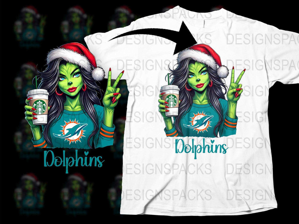 Miami Dolphins Christmas T-Shirt, Festive Holiday Graphic Tee, Sports Fan Apparel, Unique Football Gift Idea