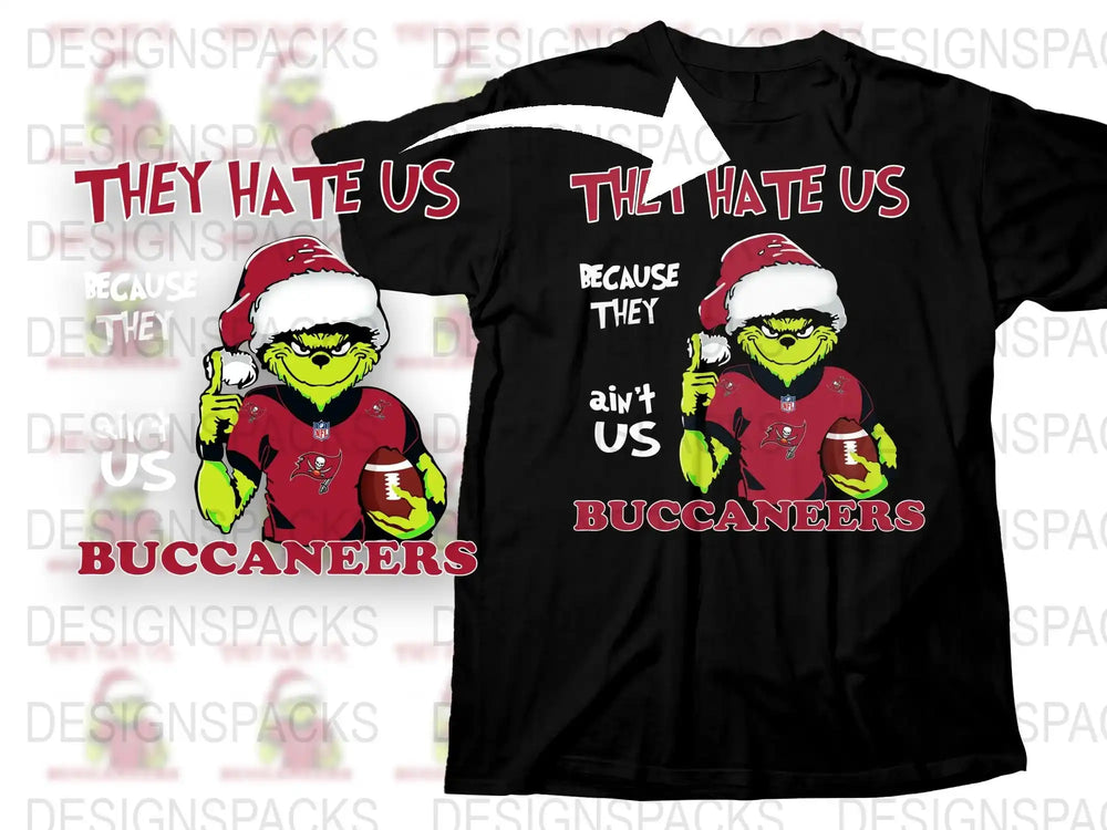 Buccaneers Fan T-Shirt, Funny Grinch Parody, Football Lovers Gift, Unisex Black Tee
