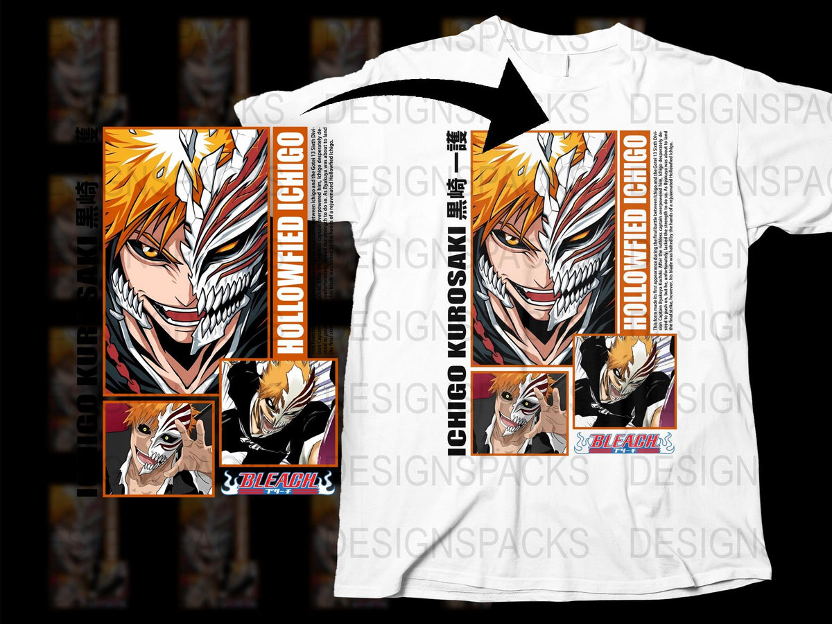 Anime Character Manga Graphic T-Shirt, Hollowfied Design, Unisex Cotton Tee, Casual Streetwear, Fan Apparel Gift