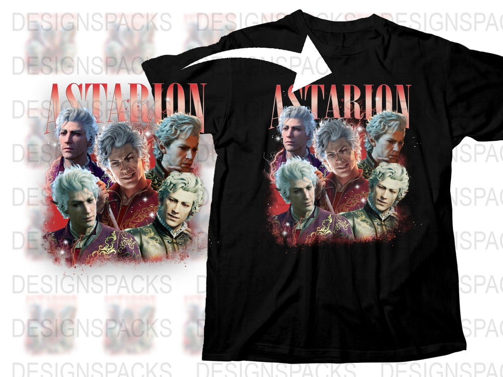 Astárion Graphic T-Shirt, Fantasy Character Design, Men's and Women's Tee, Unique Fan Art Shirt