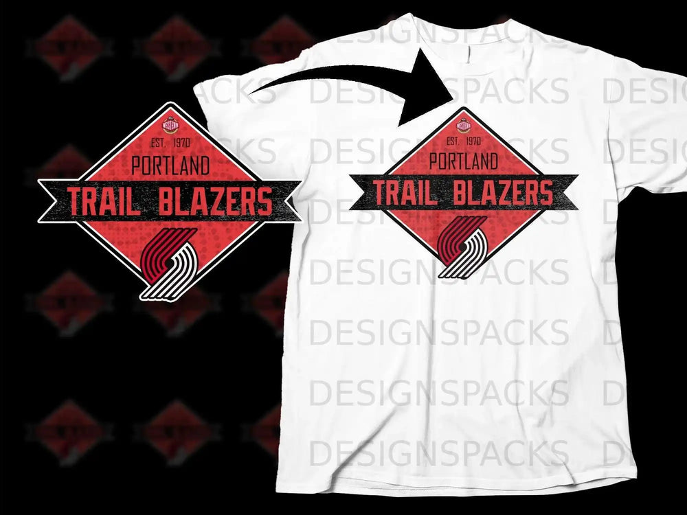 Portland Trail Blazers Retro Graphic T-Shirt Design