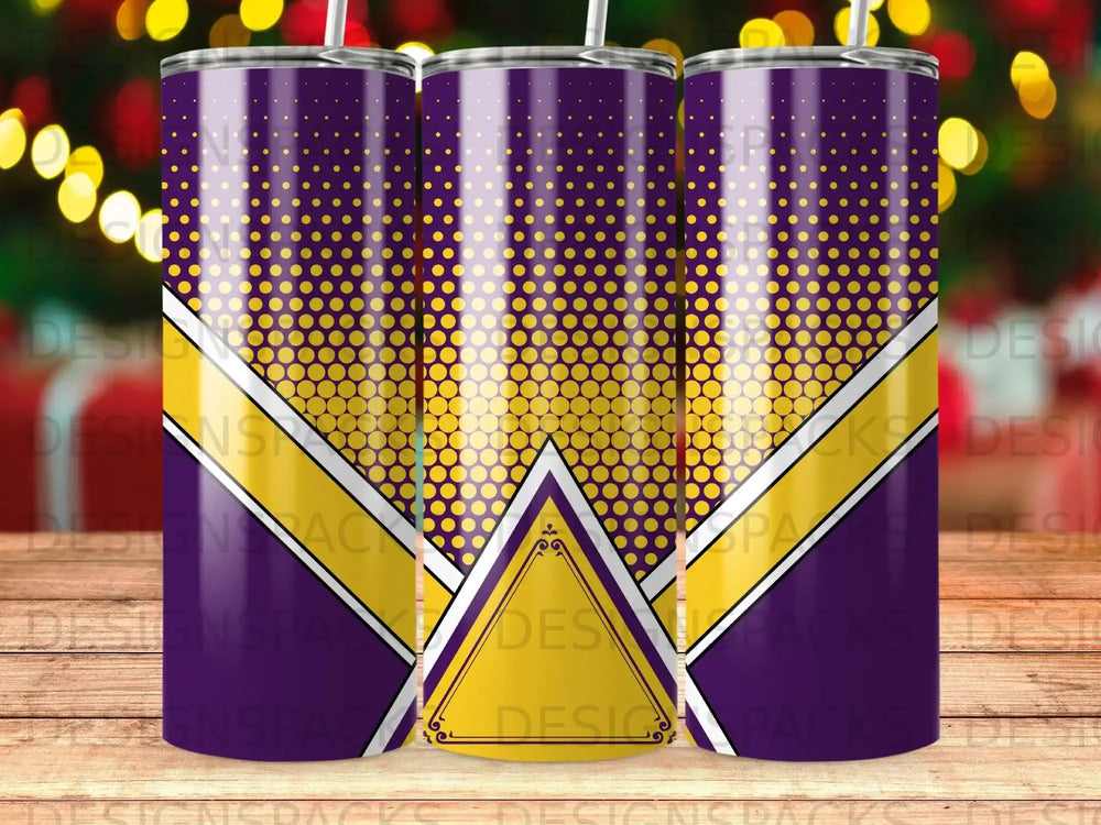 Purple Yellow Gold Dot Gradient Geometric Stripe Triangle Tumbler product type