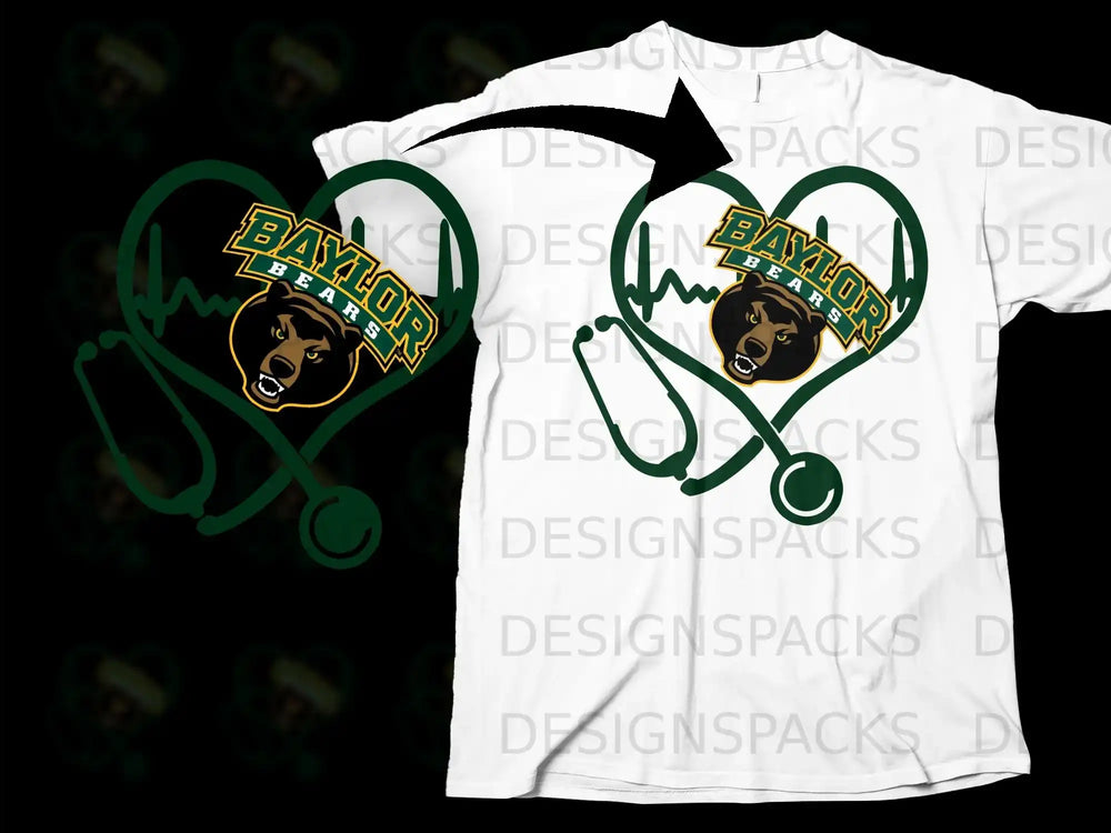 Baylor Bears Heartbeat Stethoscope Shirt
