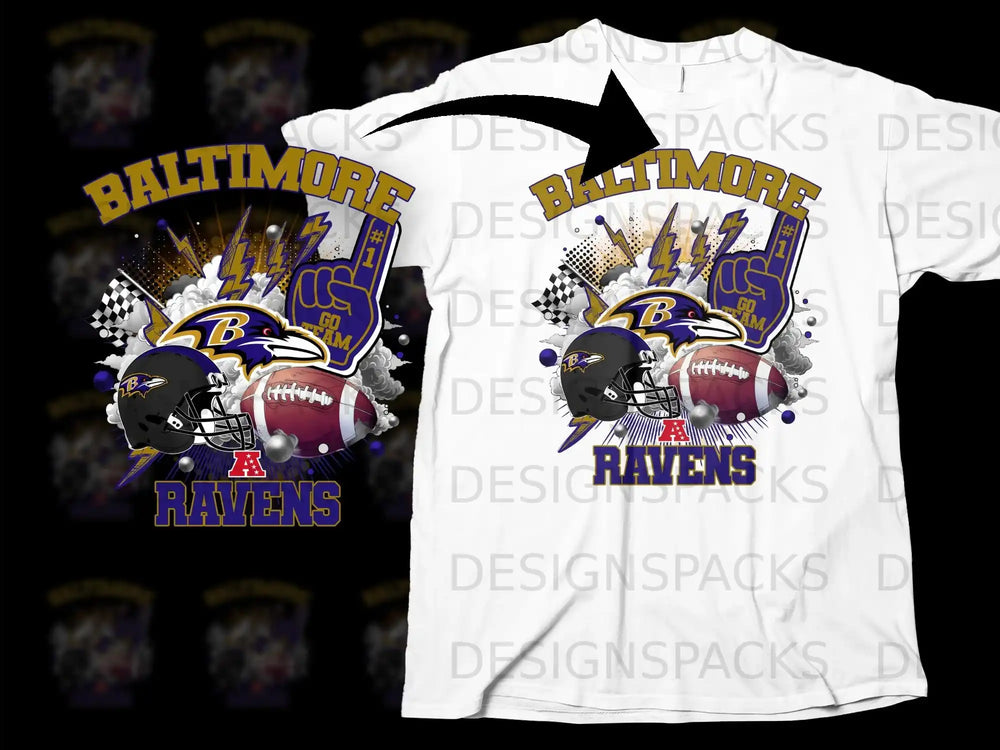 Baltimore Ravens Go Team Football Sports T-shirt