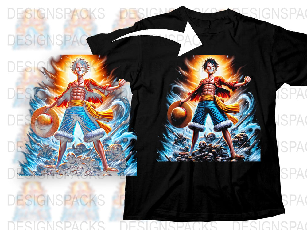 Anime Fire Wizard Graphic T-Shirt, Colorful Fantasy Art Tee, Unique Flame Manga Shirt, Cool Fan Merchandise, Vibrant Cotton Top