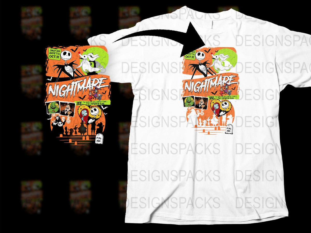 Halloween Nightmare T-Shirt, Spooky Ghost and Pumpkin Graphic Tee, Unisex Horror Shirt for All Ages