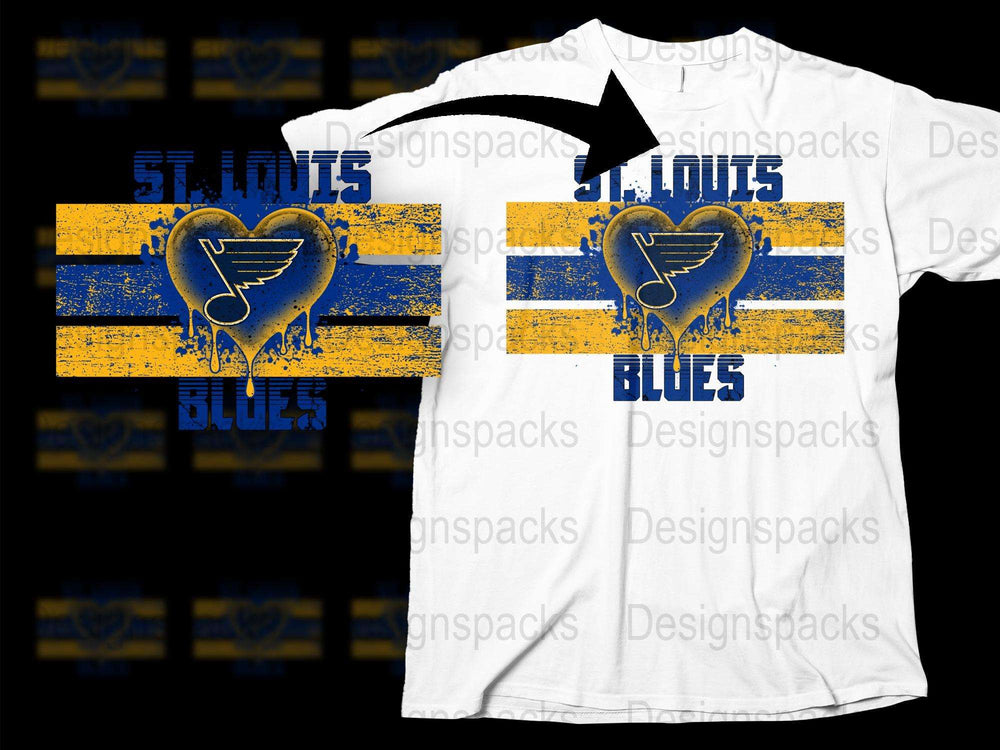 St. Louis Blues-inspired T-shirt, Distressed Graphic Print, Unisex Hockey Fan Apparel