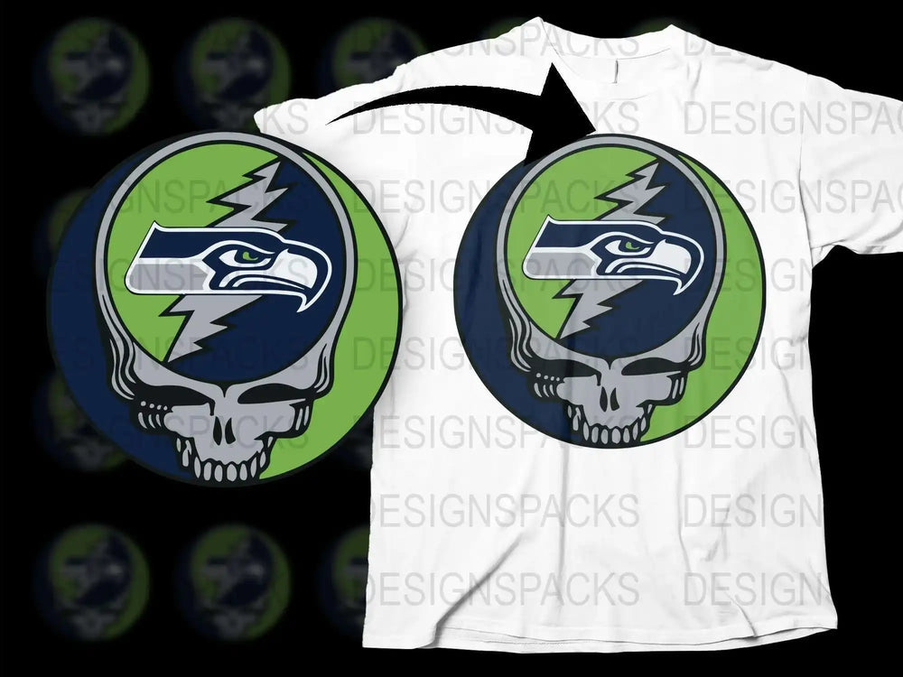 Unique Skull Inspired Sports Team Logo T-Shirt, Graphic Design Casual Wear, Fan Gear Cotton Shirt