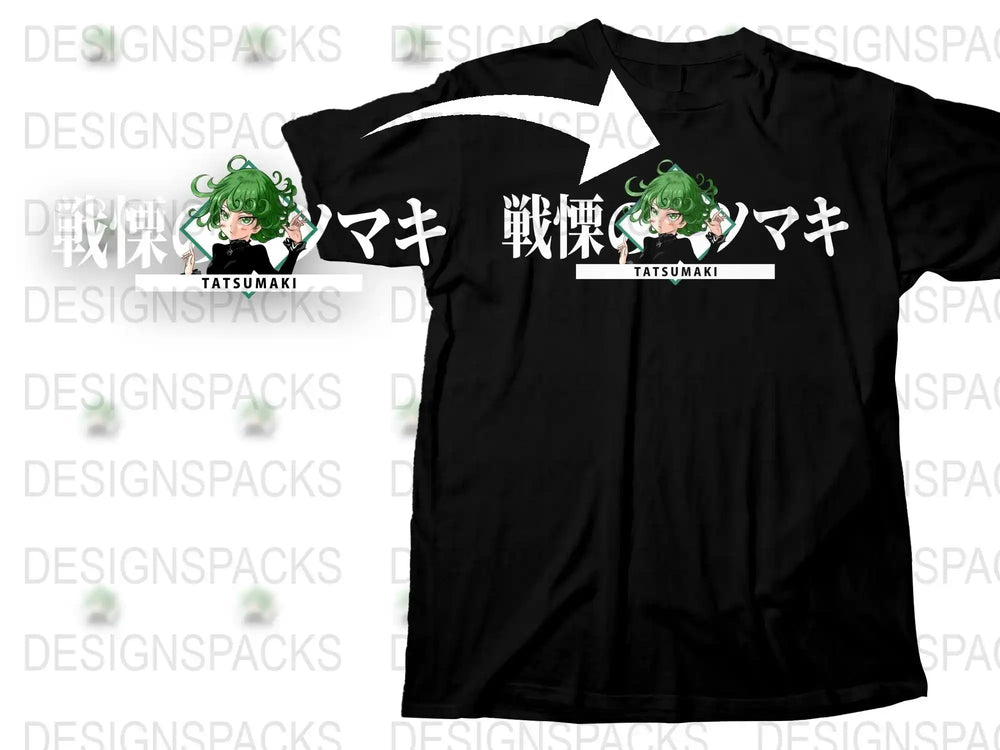 Anime Character Tatsu Black T-shirt, Japanese Graphic Tee, Casual Otaku Fashion, Unisex Manga Shirt