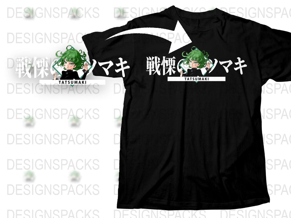Anime Character Tatsu Black T-shirt, Japanese Graphic Tee, Casual Otaku Fashion, Unisex Manga Shirt