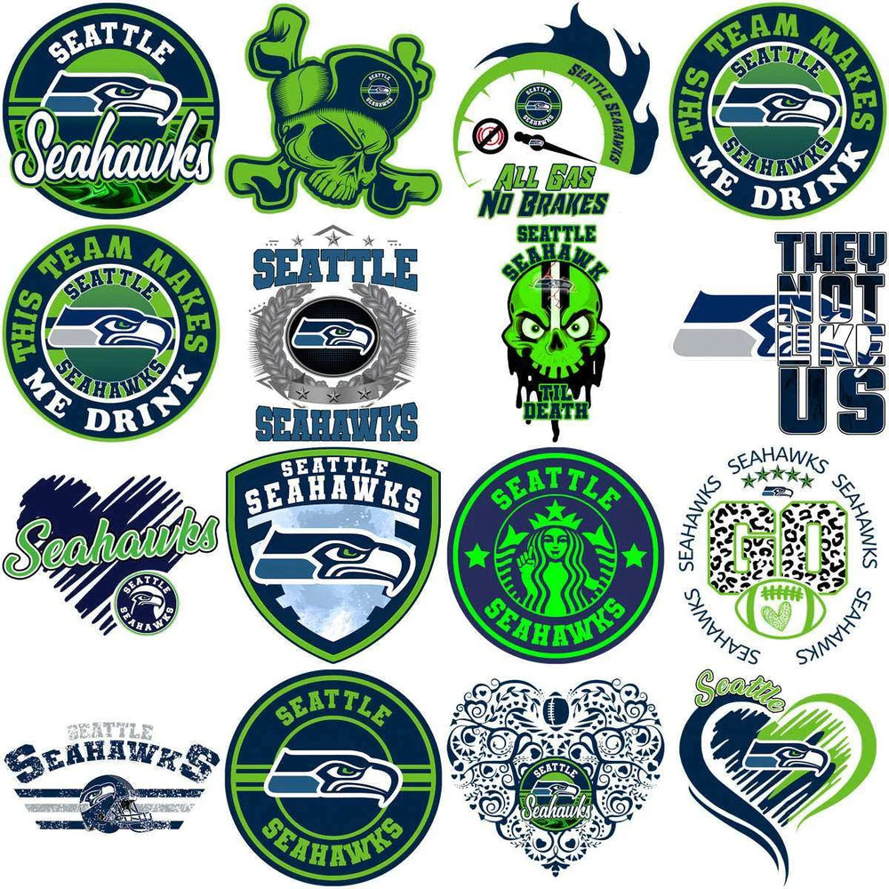 95 Mega Football Team Seattle Seahawks Mixed V4 Designs Bundle PNG