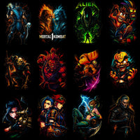 将图片加载到图库查看器中，95 Mixed Legends Gaming V1 Streetwear Halftone Designs Bundle PNG
