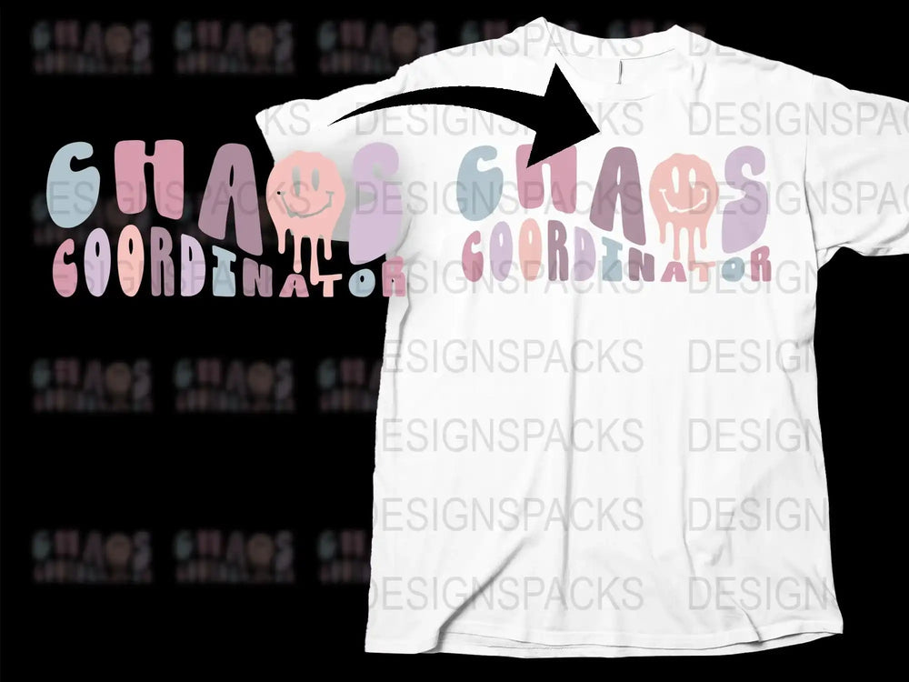 Chaos Coordinator Funny T-Shirt, Pink Graphic Tee, Mom Life Casual Fashion Top
