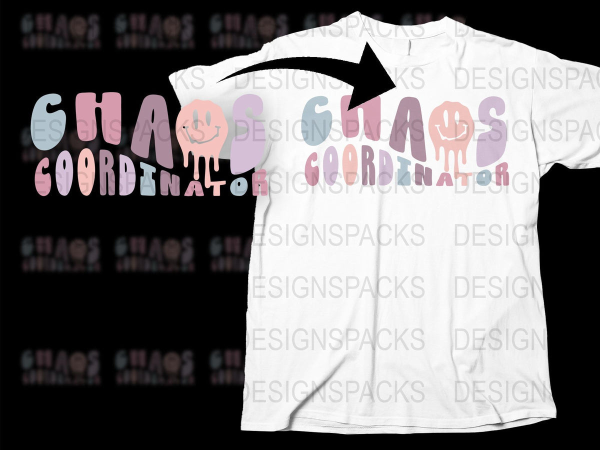 Chaos Coordinator Funny T-Shirt, Pink Graphic Tee, Mom Life Casual Fashion Top