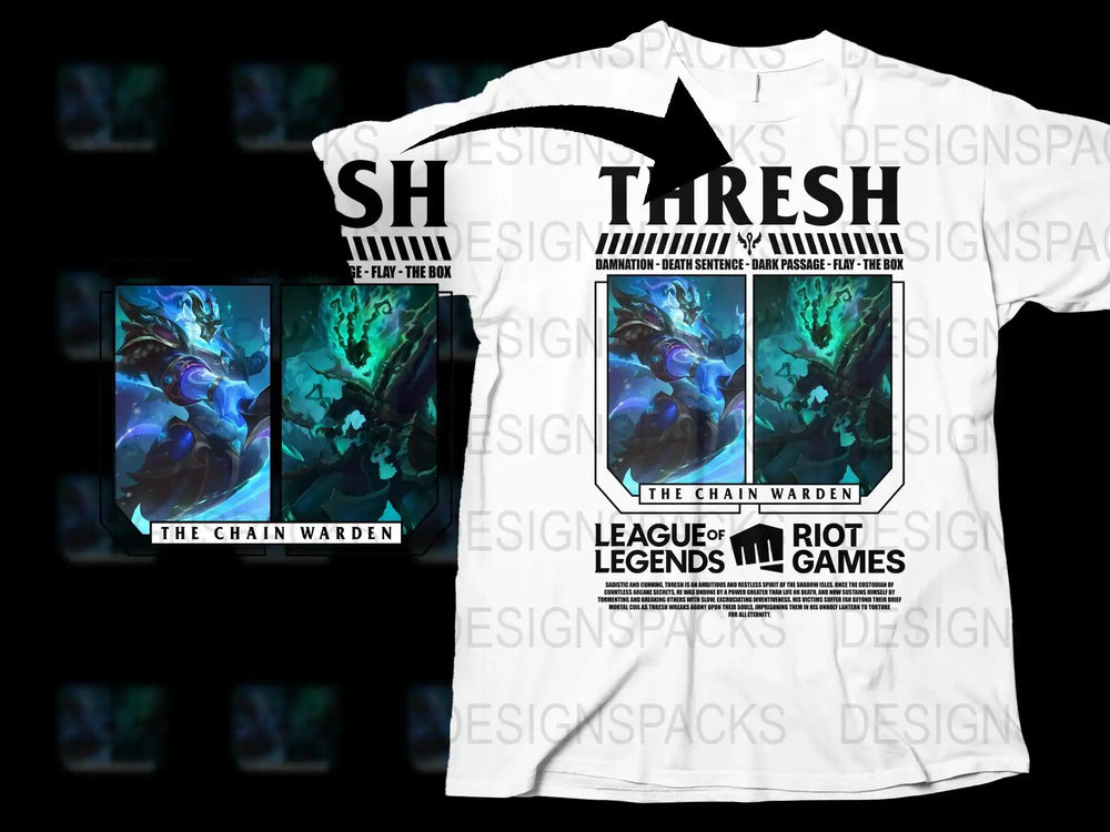 League of Legends Thresh T-Shirt, Gaming Graphic Tee, Riot Games Merchandise, Collector's Item