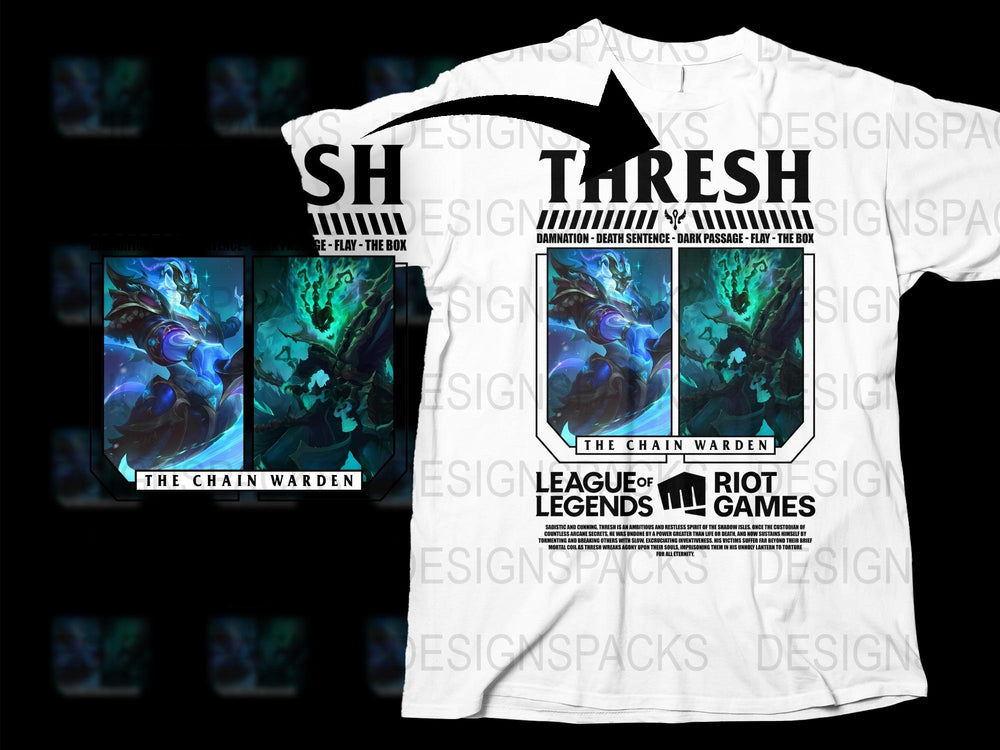 League of Legends Thresh T-Shirt, Gaming Graphic Tee, Riot Games Merchandise, Collector's Item