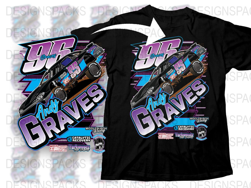 Andy Graves Graphic T-Shirt, Vintage Car Boombox Design, Retro Style Tee, Unique Streetwear, Unisex Fashion Top