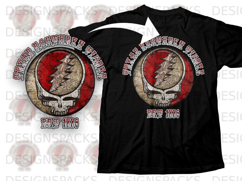 Texas Bohemian Riders Vintage Skull Graphic T-Shirt