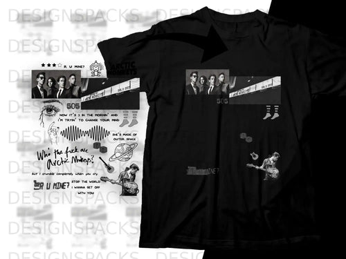 Arctic Monkeys 505 t-shirt with band photo and lyrics.