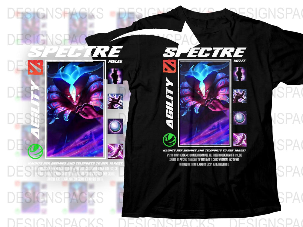 Spectre Melee Gaming T-Shirt, Blue Alien Warrior Graphic, Unisex Gamer Tee, Cool Video Game Apparel