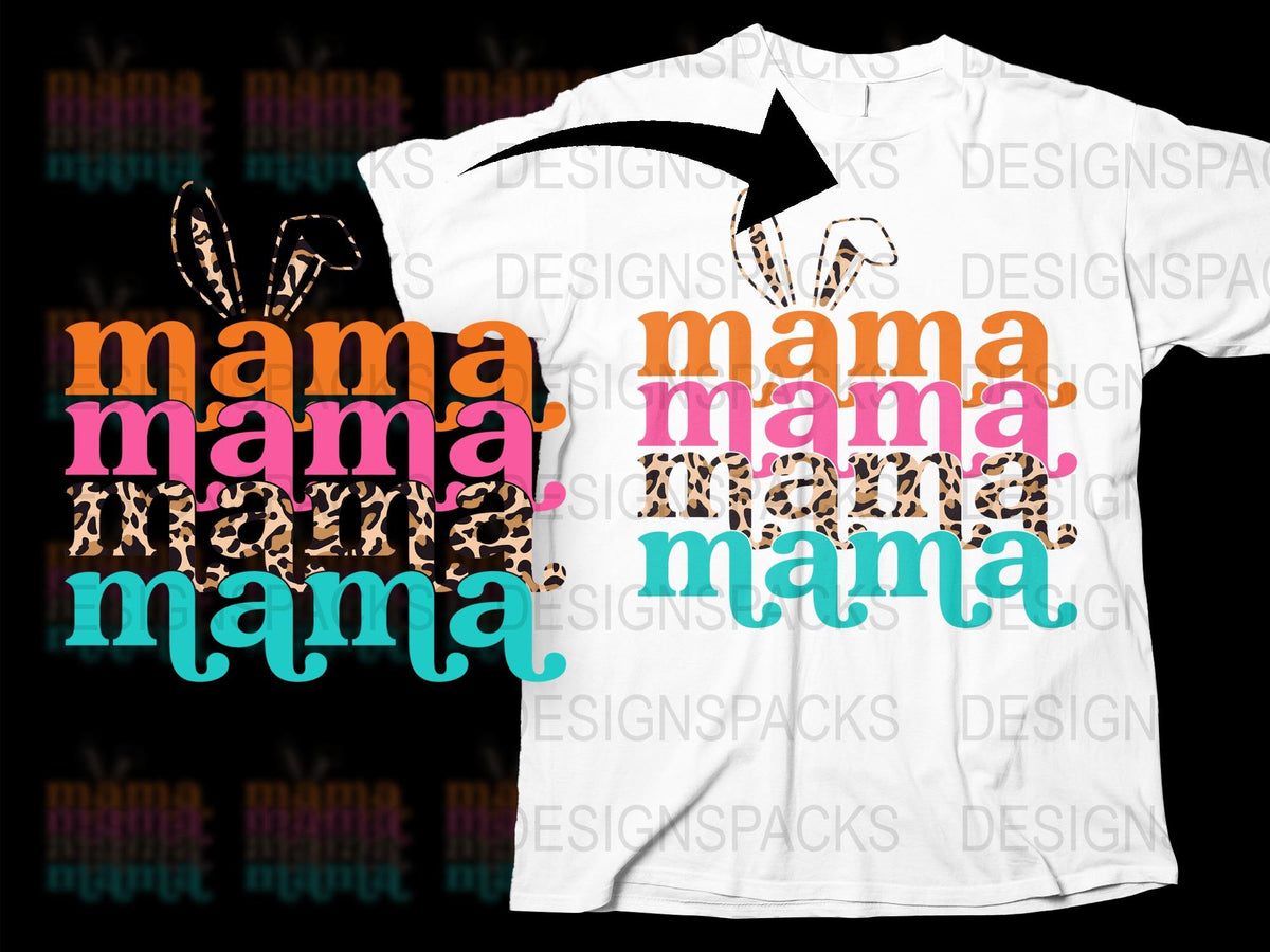 Mama Leopard Print T-Shirt, Colorful Mom Tee, Stylish Women's Casual Top, Gift for Her