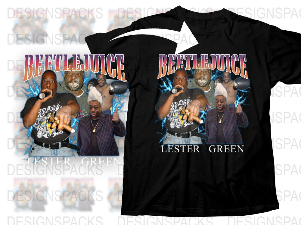 Beetlejuice Lester Green Graphic T-Shirt, Vintage Style Tee, Hip Hop Fashion, Urban Pop Culture Apparel