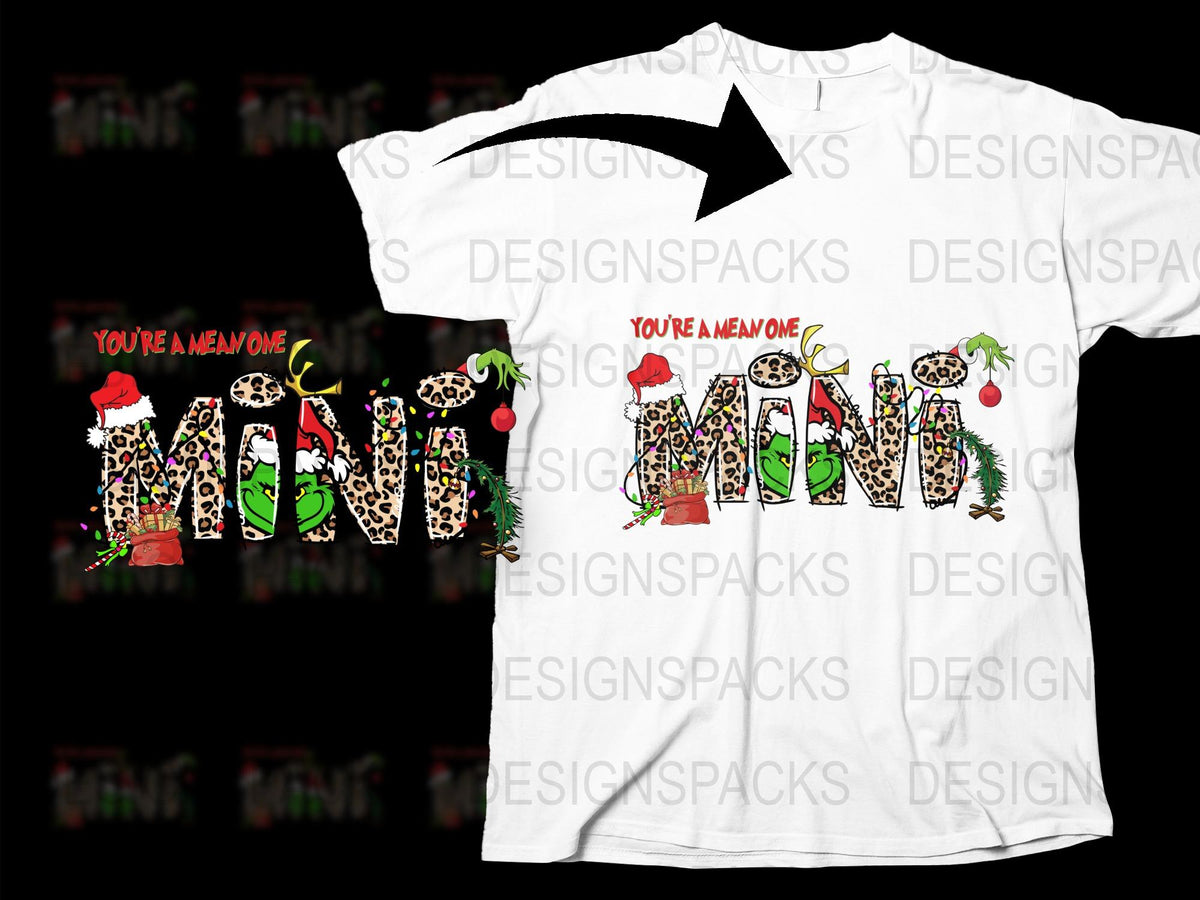 Festive Christmas T-Shirt with Colorful Grinch Inspired Design, Holiday Apparel for Family Celebrations