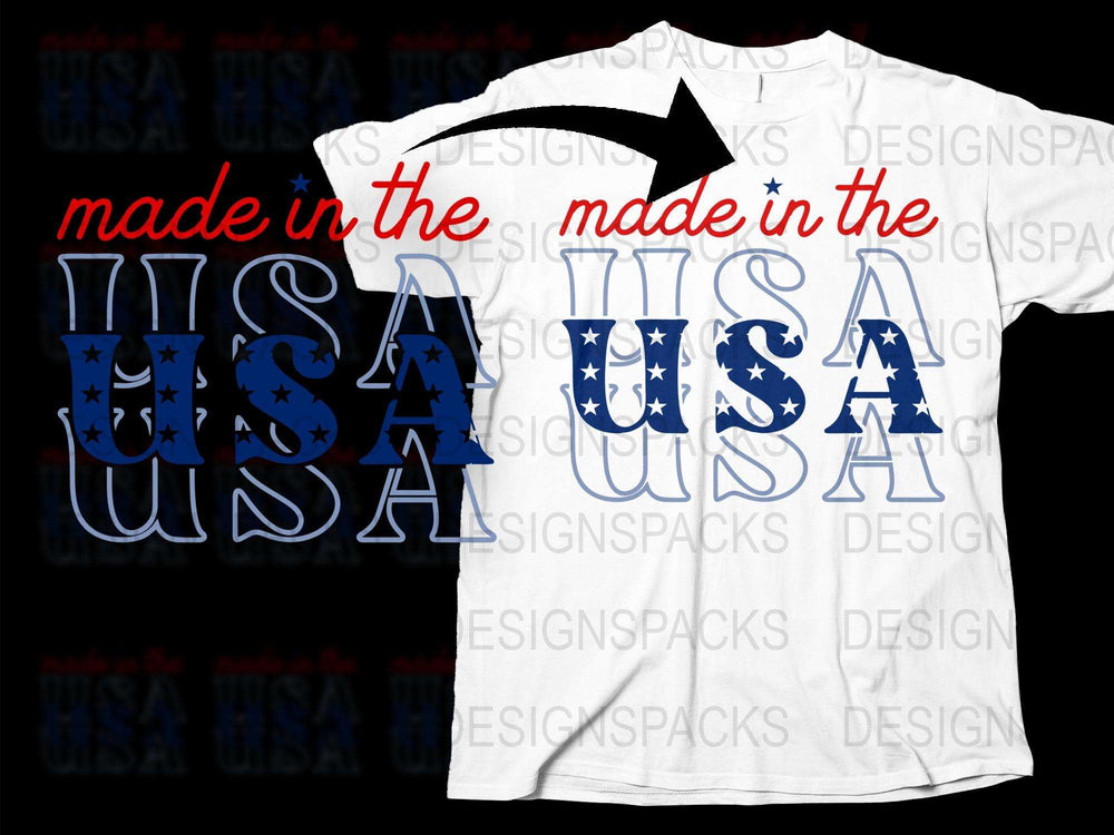Patriotic T-Shirt Made in the USA, American Pride Graphic Tee, Unisex White Cotton Shirt