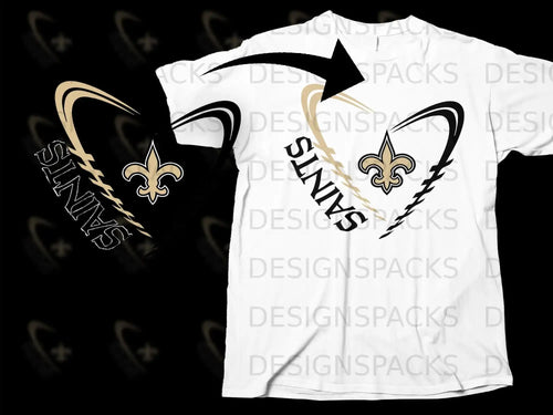 Saints Heart Design Graphic Tee Shirt