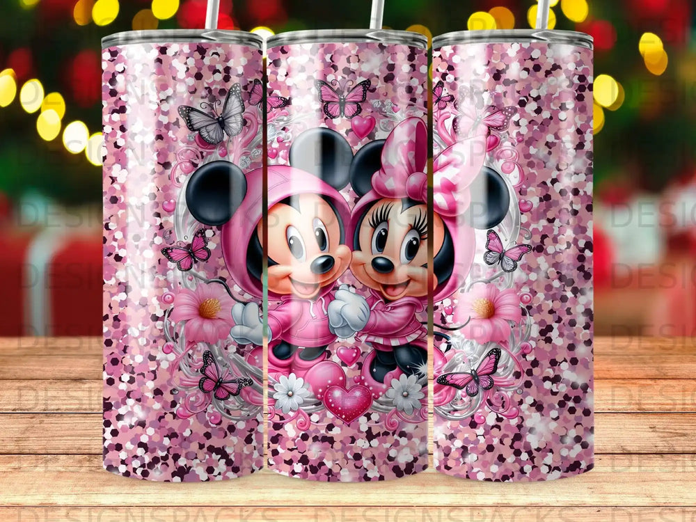 Pink Glitter Mickey Minnie Hearts Butterflies Flowers Romantic product type