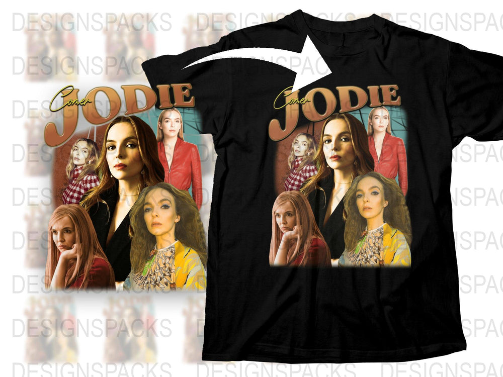 Jodie Themed Graphic T-Shirt, Multi-Image Design, Fashionable Women's Tee, Unique Photo Collage Shirt