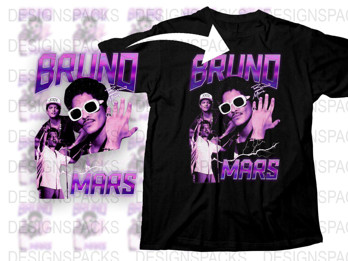 Bruno Mars Graphic T-Shirt Vintage Style Black Tee Music Fan Concert Merchandise Unisex Fashion Top Pop Culture Apparel