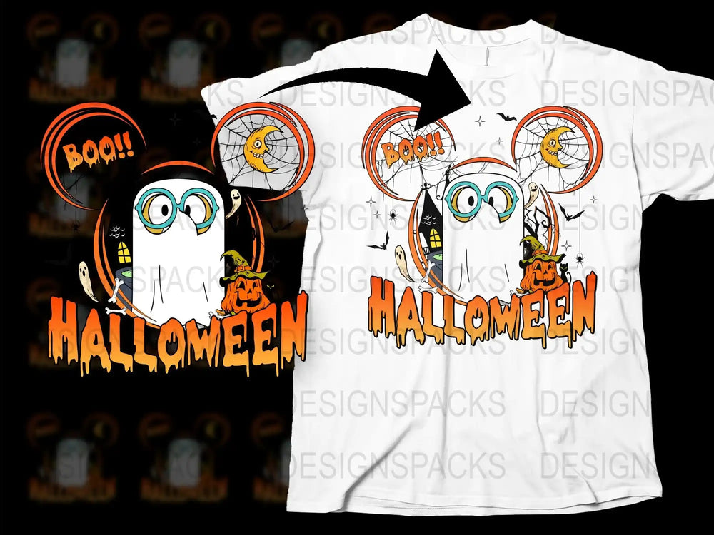 Halloween T-Shirt Cute Owl Graphic, Spooky Pumpkin and Witch Hat Design, Kids and Adults Holiday Tee