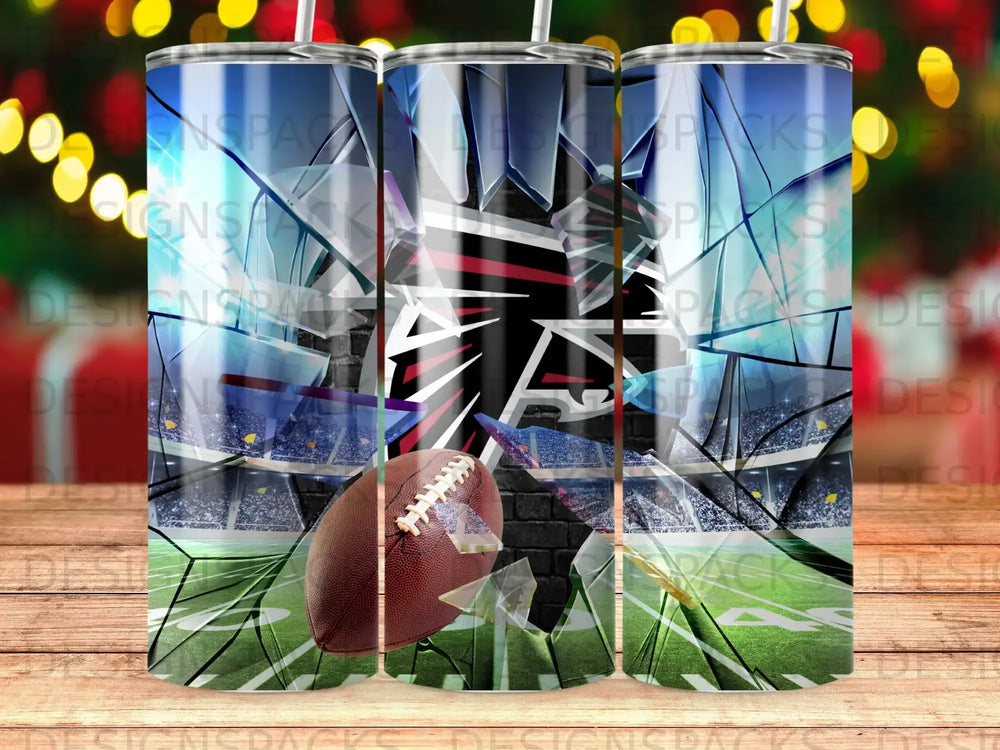 Football hitting a stadium screen, with shattering glass and a brick wall.
