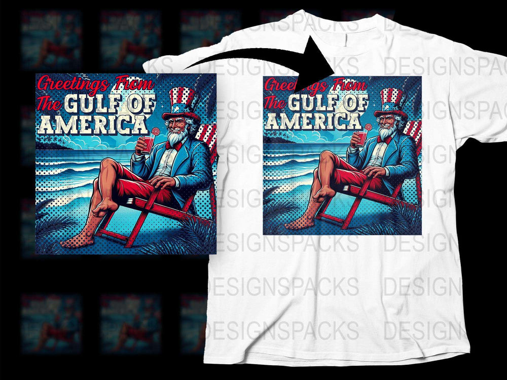 Vintage Gulf of America T-Shirt, Retro Beach Style Graphic Tee, Patriotic Summer Fashion Top