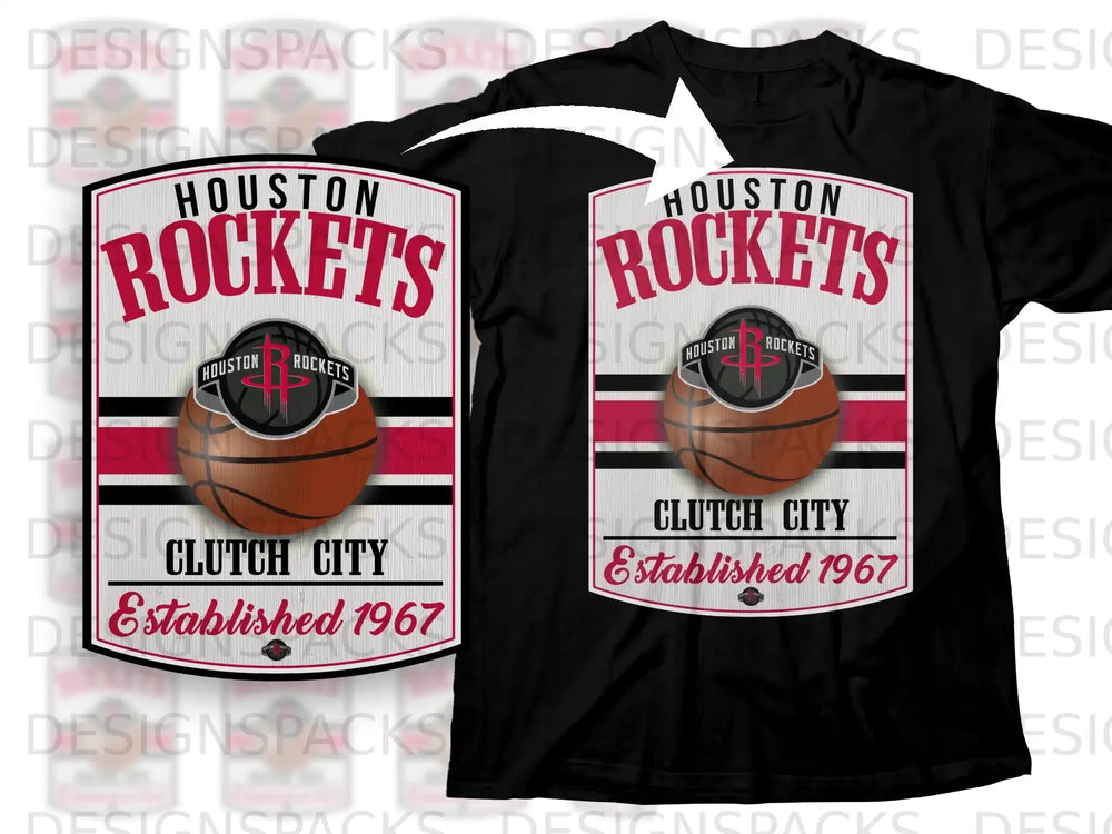 Houston Rockets Clutch City T-Shirt Established 1967
