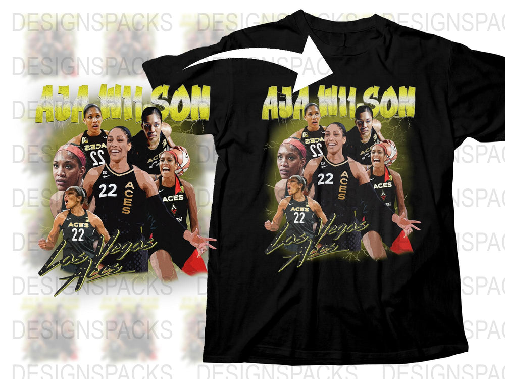 A'ja Wilson Las Vegas Aces Graphic T-Shirt, WNBA Fan Apparel, Sports Tee, Women's Basketball Clothing