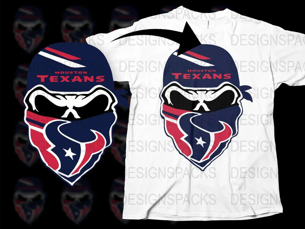 Houston Texans T-Shirt and Mask Set, NFL Team Logo Apparel, Football Fan Gear, Sports Themed Clothing, Casual Wear